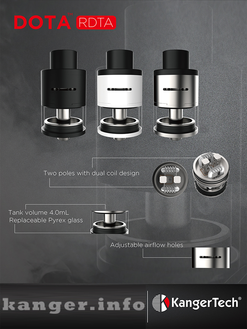 Kanger DOTA RDTA Tank Features